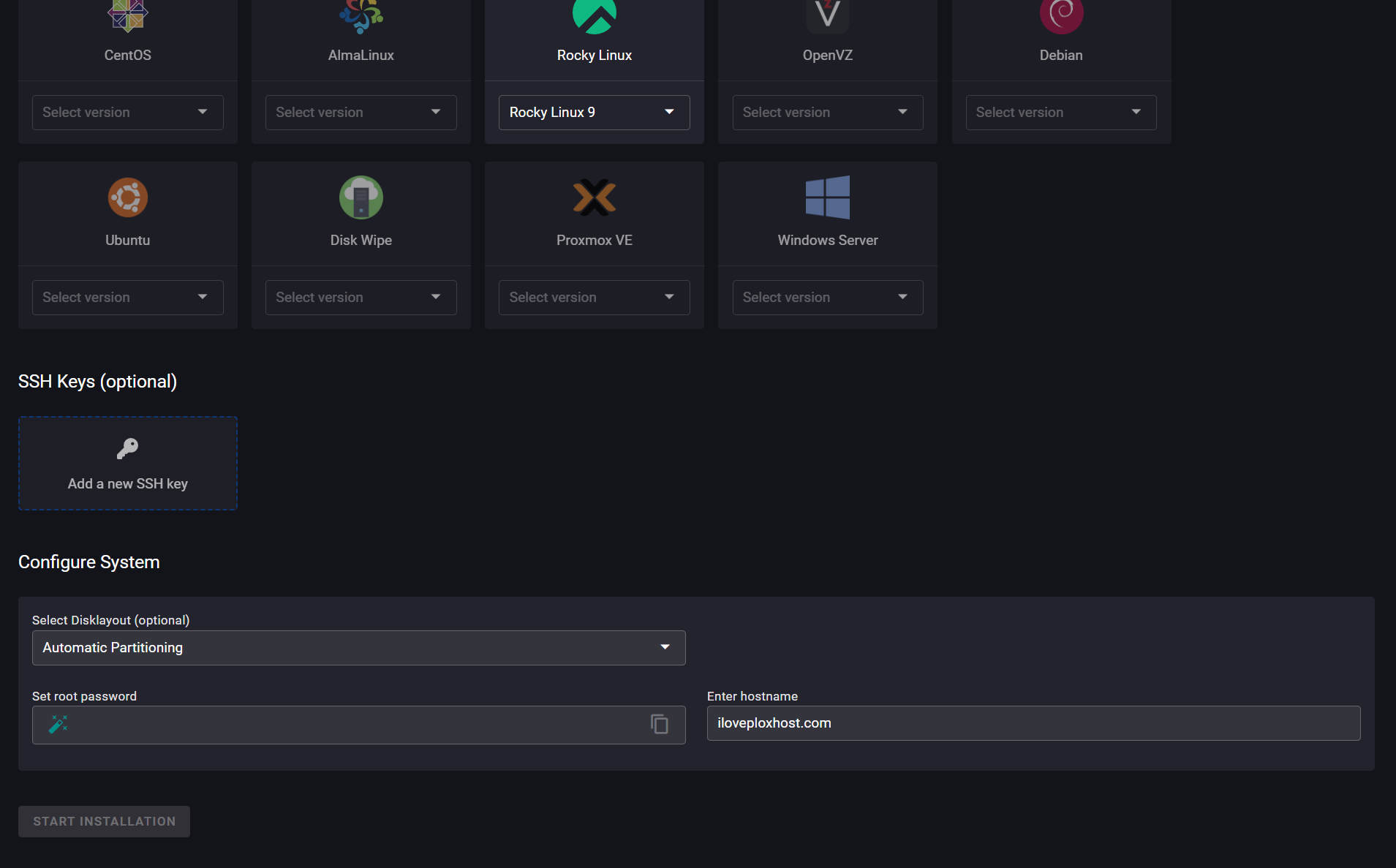 Dedicated Control Panel